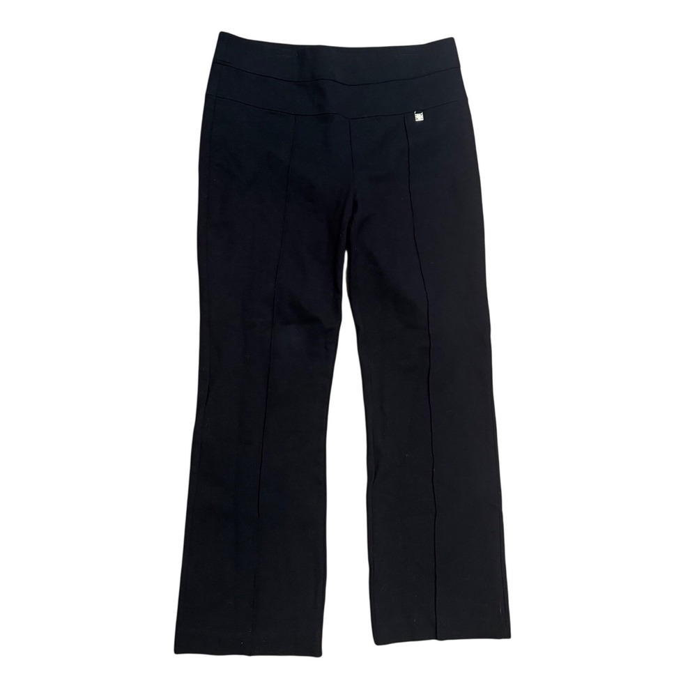 Anne Klein Womens Black Pintuck Ponte Knit Pull On Dress Pants Career Trousers - Picture 1 of 6
